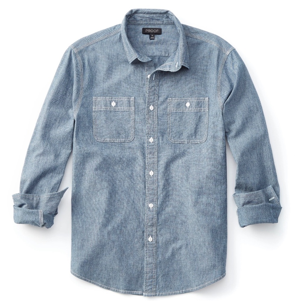 PROOF Strong Shirt in Indigo Chambray Men’s Size medium